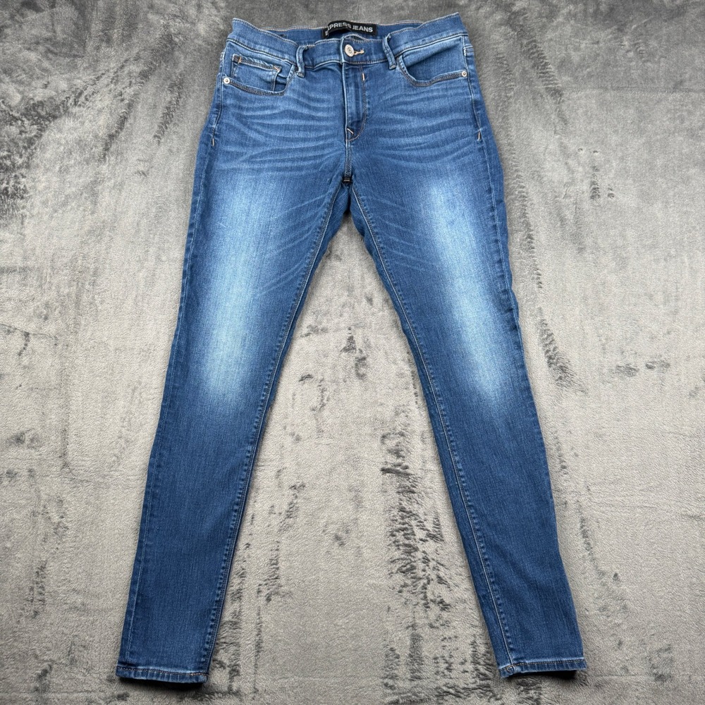 Express Skinny Jeans Womens 30 Medium Wash Stretch Denim Y2K Excellent